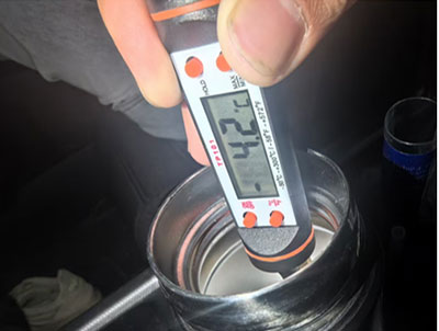 temperature monitoring process for stainless steel insulated water bottle testing